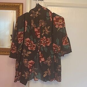 PURA VIDA cross-stitch print open sweater